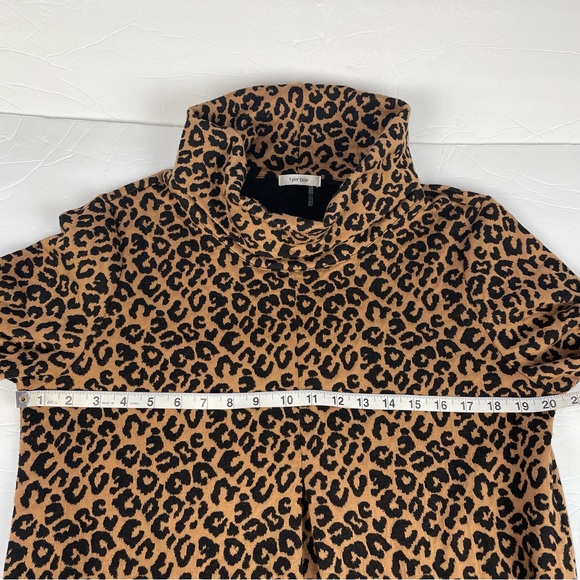 Tyler Boe Kim Cowl Neck Knit Dress Cheetah Animal Print‎ Size Large - Picture 11 of 12
